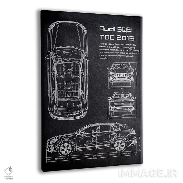 تابلو دکوراتیو آئودی اس کیو۸ تی دی او ۲۰۱۹ اثر جوزف فرناندو - نمای پرسپکتیو محصول