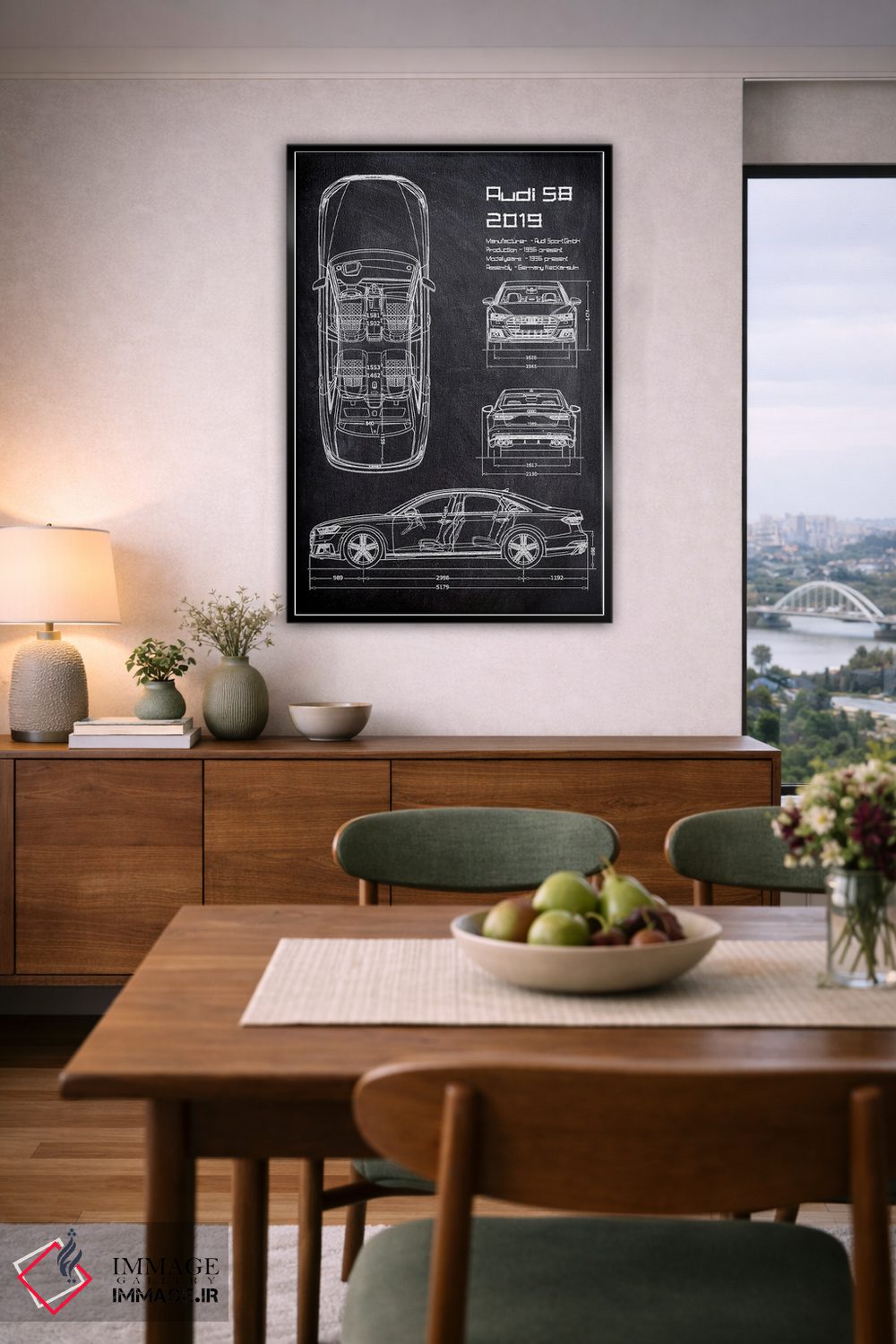 تابلو دکوراتیو آئودی اس۸ اثر جوزف فرناندو - D6B