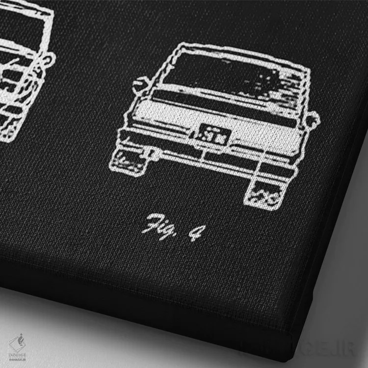 تابلو دکوراتیو نیسان اسکای لاین PGC10 تایپ S45 چهار در مدل ۱۹۶۹ اثر جوزف فرناندو - نمای نزدیک بافت بوم