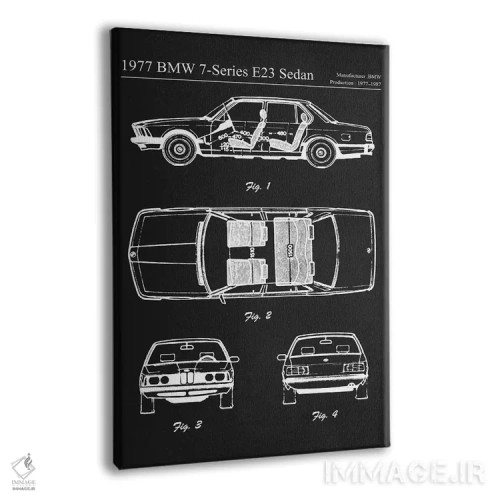 تابلو دکوراتیو بی ام و سری ۷ E23 سدان مدل ۱۹۷۷ اثر جوزف فرناندو - نمای پرسپکتیو محصول
