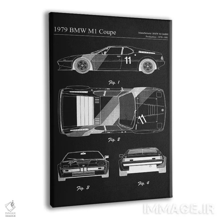 تابلو دکوراتیو بی ام و M1 کوپه مدل ۱۹۷۹ اثر جوزف فرناندو - نمای پرسپکتیو محصول