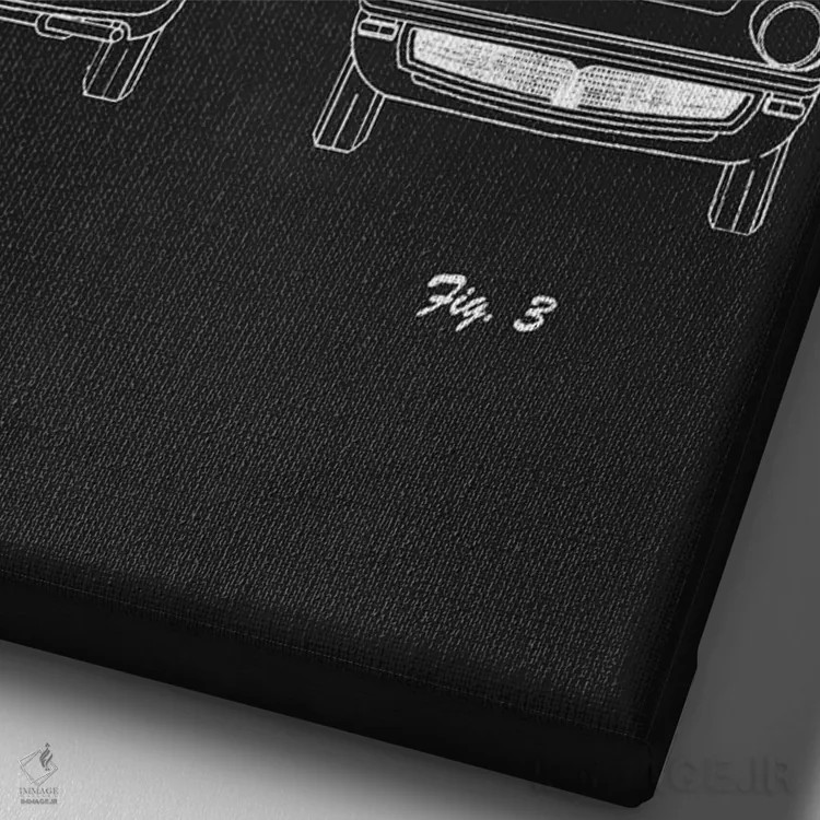 تابلو دکوراتیو مازراتی میسترال کوپه مدل ۱۹۶۸ اثر جوزف فرناندو - نمای نزدیک بافت بوم