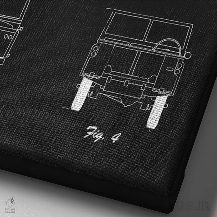 تابلو دکوراتیو لندروور ۸۸ اس۲ شاسی بلند مدل ۱۹۶۸ اثر جوزف فرناندو - نمای نزدیک بافت بوم