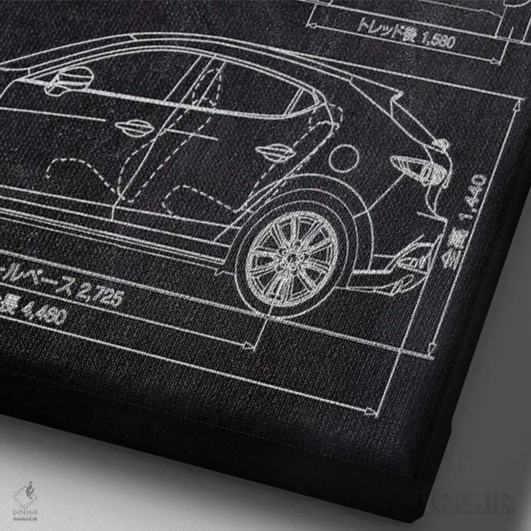 تابلو دکوراتیو مزدا ۳ فست بک اثر جوزف فرناندو - نمای نزدیک بافت بوم