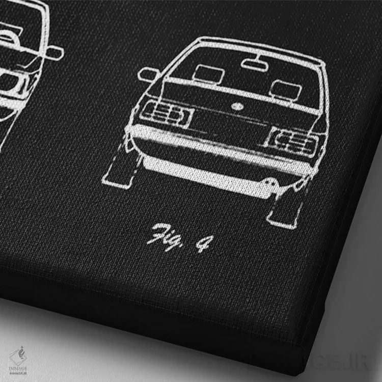 تابلو دکوراتیو بی ام و سری ۷ E23 سدان مدل ۱۹۷۷ اثر جوزف فرناندو - نمای نزدیک بافت بوم