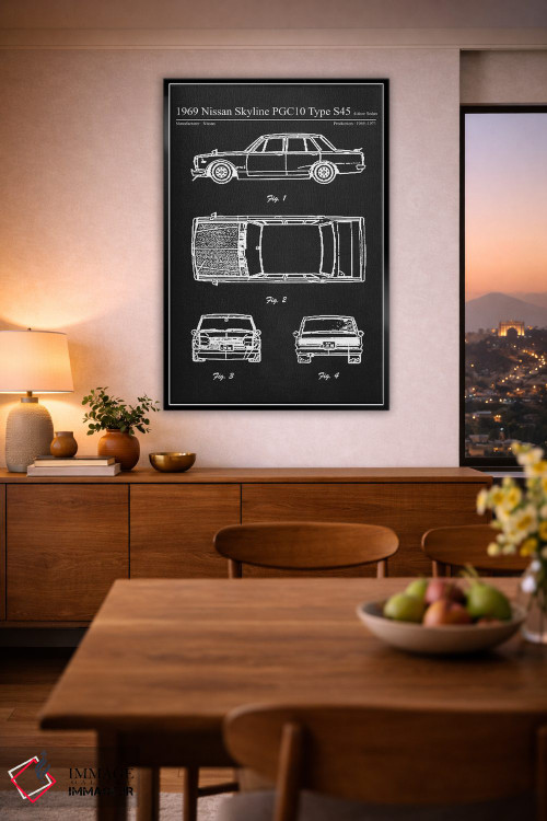 تابلو دکوراتیو نیسان اسکای لاین PGC10 تایپ S45 چهار در مدل ۱۹۶۹ اثر جوزف فرناندو - D3B