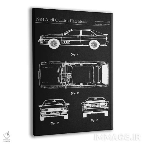 تابلو دکوراتیو آئودی کواترو هاچ بک مدل ۱۹۸۴ اثر جوزف فرناندو - نمای پرسپکتیو محصول