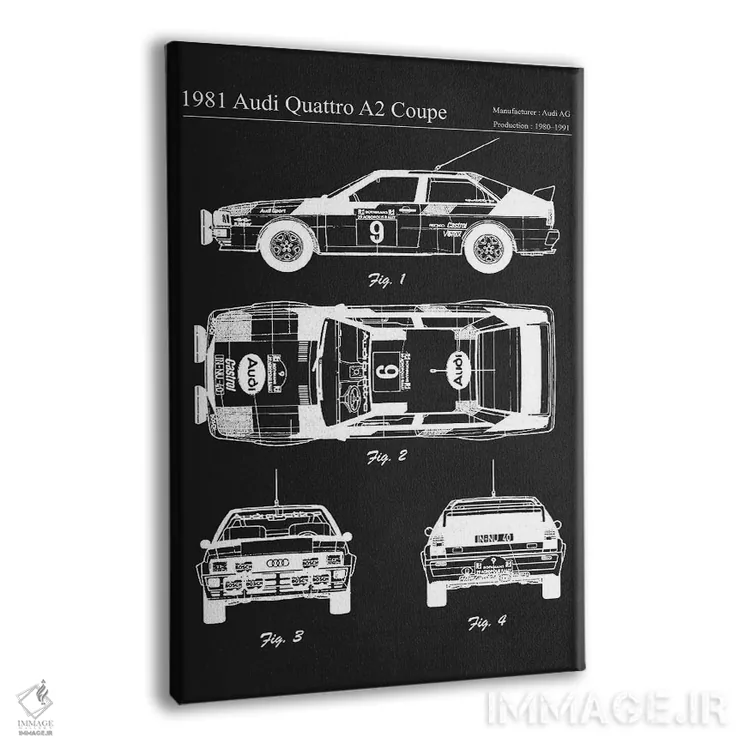 تابلو دکوراتیو آئودی کواترو A2 کوپه مدل ۱۹۸۱ اثر جوزف فرناندو - نمای پرسپکتیو محصول