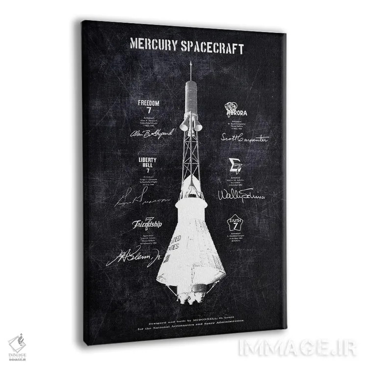 تابلو دکوراتیو فضاپیمای مرکوری اثر جوزف فرناندو - نمای پرسپکتیو محصول