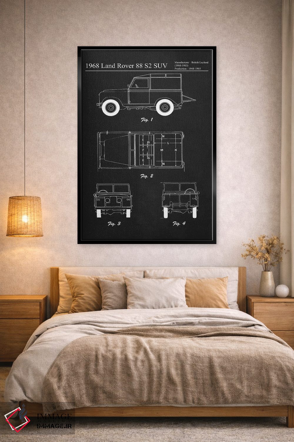 تابلو دکوراتیو لندروور ۸۸ اس۲ شاسی بلند مدل ۱۹۶۸ اثر جوزف فرناندو - D2B