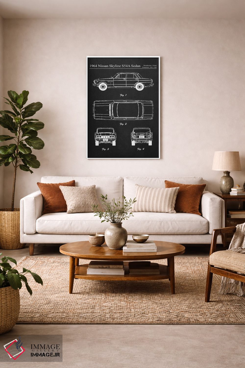 تابلو دکوراتیو نیسان اسکای لاین S54A سدان مدل ۱۹۶۴ اثر جوزف فرناندو - D2W