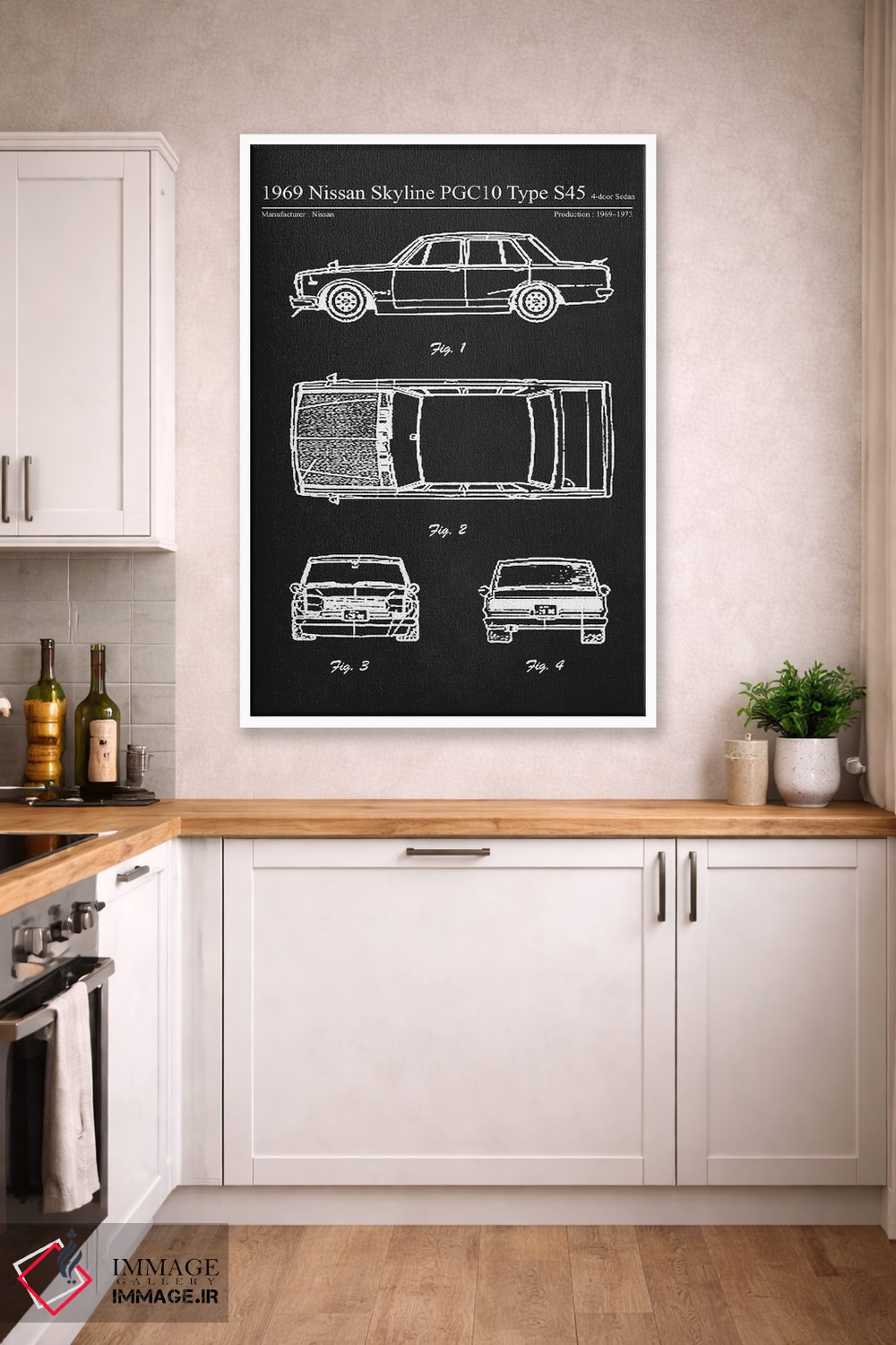 تابلو دکوراتیو نیسان اسکای لاین PGC10 تایپ S45 چهار در مدل ۱۹۶۹ اثر جوزف فرناندو - D5W