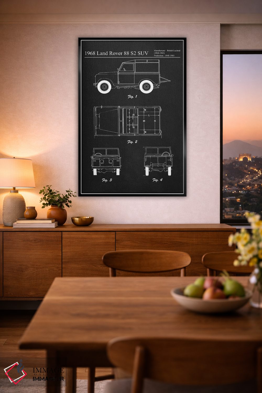 تابلو دکوراتیو لندروور ۸۸ اس۲ شاسی بلند مدل ۱۹۶۸ اثر جوزف فرناندو - D3B