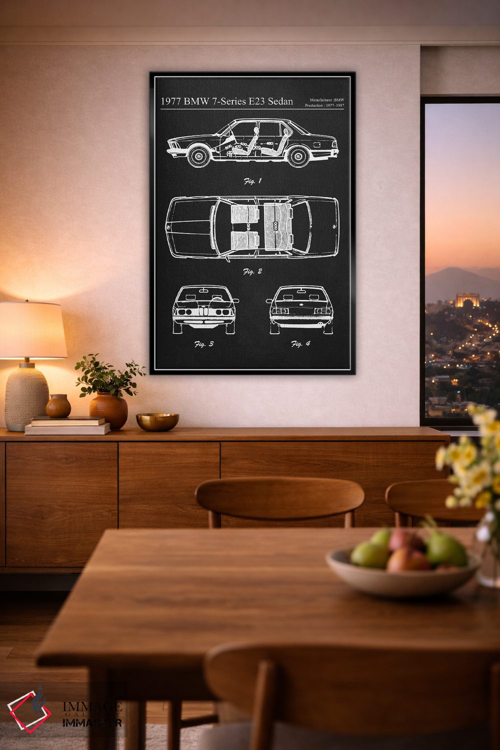 تابلو دکوراتیو بی ام و سری ۷ E23 سدان مدل ۱۹۷۷ اثر جوزف فرناندو - D4B