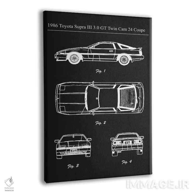 تابلو دکوراتیو تویوتا سوپرا III 3.0 GT تویین کم مدل ۱۹۸۶ اثر جوزف فرناندو - نمای پرسپکتیو محصول