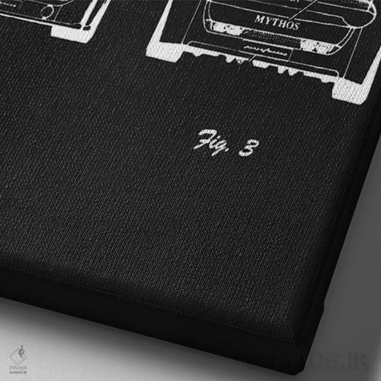 تابلو دکوراتیو فراری میتوس کابریولت مدل ۱۹۸۹ اثر جوزف فرناندو - نمای نزدیک بافت بوم