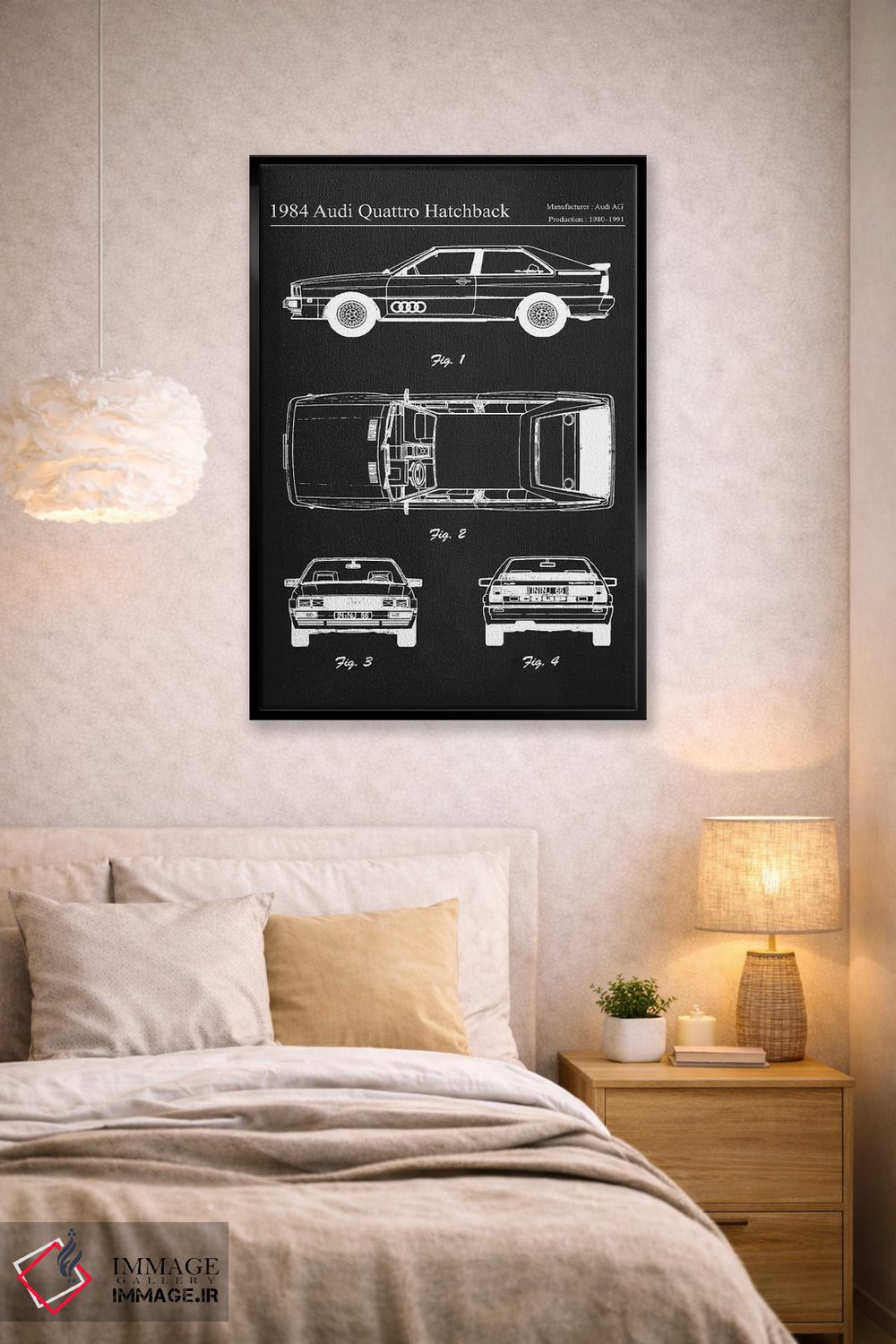 تابلو دکوراتیو آئودی کواترو هاچ بک مدل ۱۹۸۴ اثر جوزف فرناندو - D2B