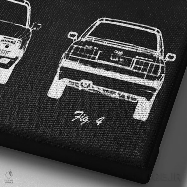 تابلو دکوراتیو آئودی ۹۰ کواترو ۲۰ ولت سدان مدل ۱۹۸۹ اثر جوزف فرناندو - نمای نزدیک بافت بوم