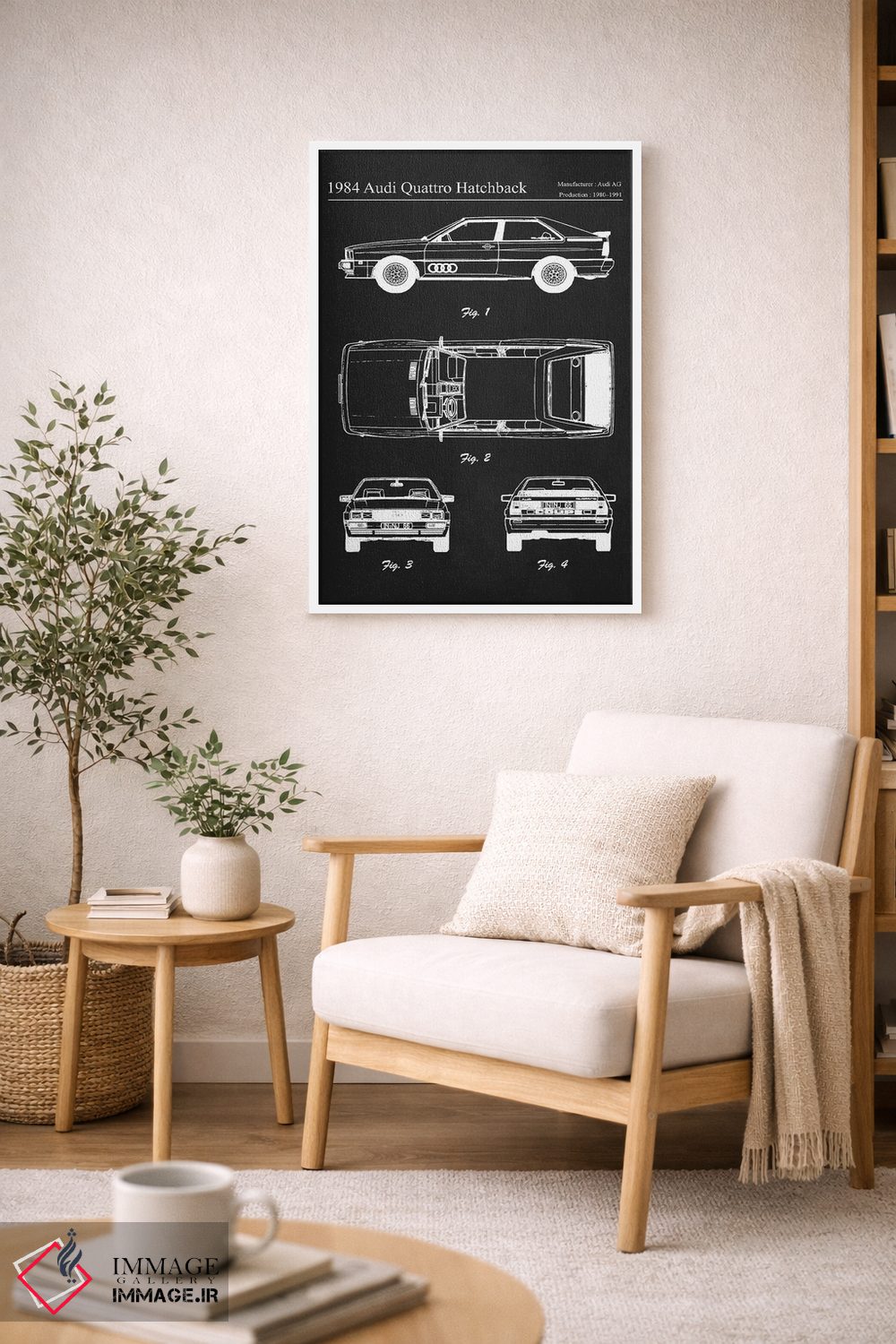 تابلو دکوراتیو آئودی کواترو هاچ بک مدل ۱۹۸۴ اثر جوزف فرناندو - D4W