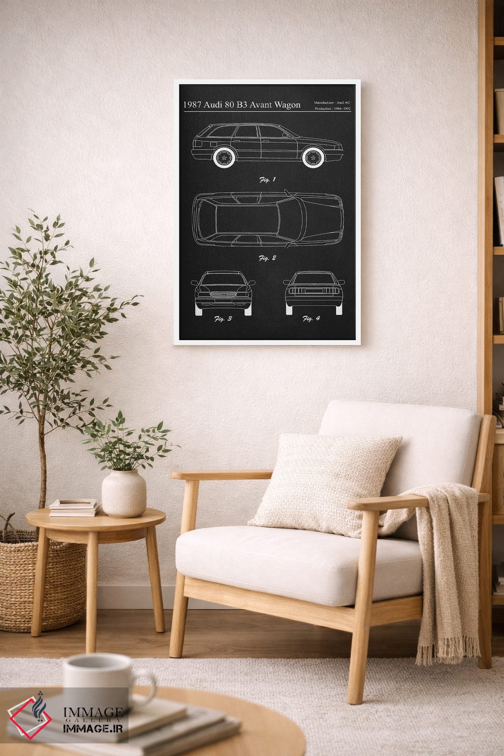 تابلو دکوراتیو آئودی ۸۰ B3 آوانت واگن مدل ۱۹۸۷ اثر جوزف فرناندو - D4W