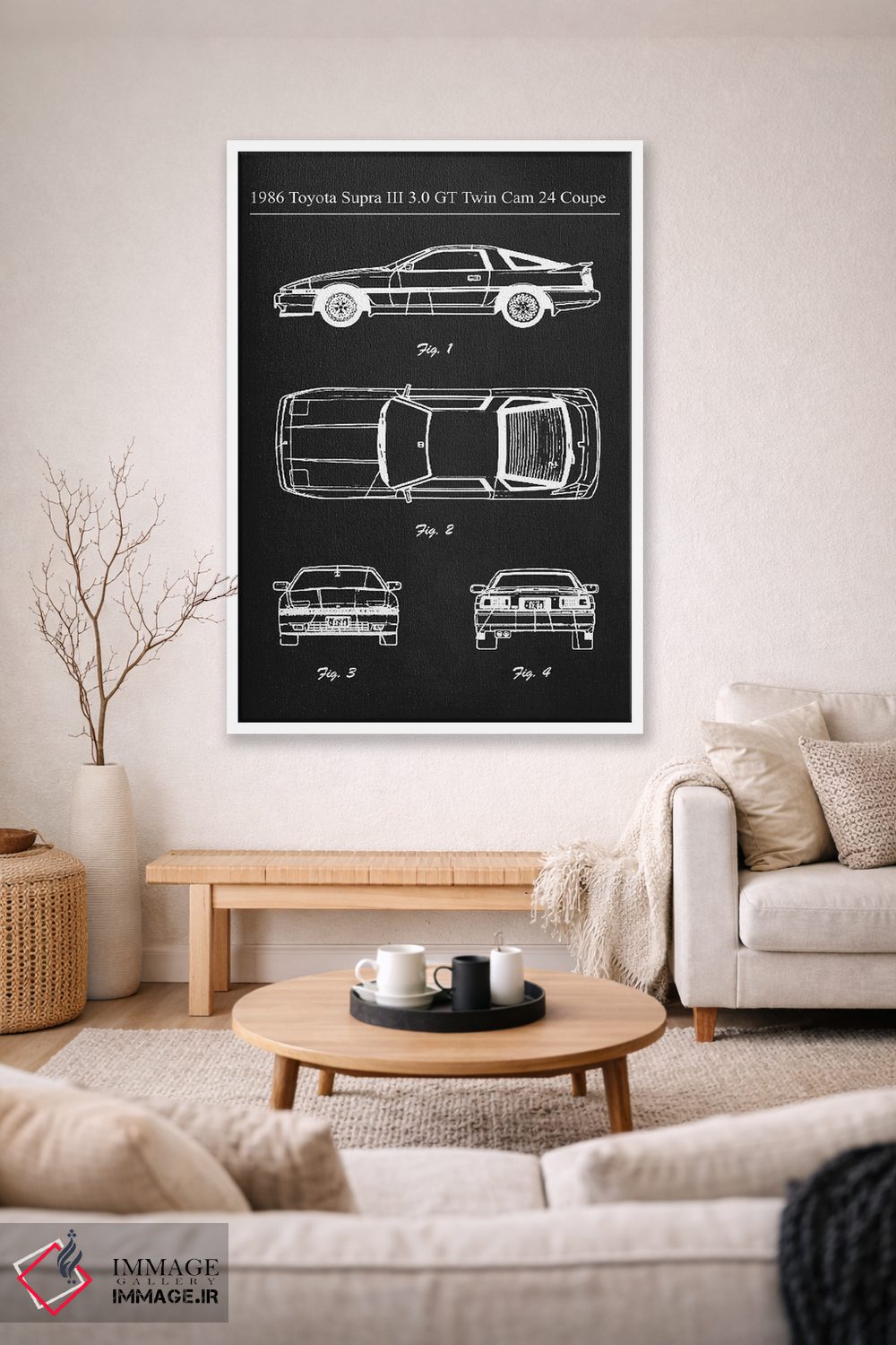 تابلو دکوراتیو تویوتا سوپرا III 3.0 GT تویین کم مدل ۱۹۸۶ اثر جوزف فرناندو - D1W