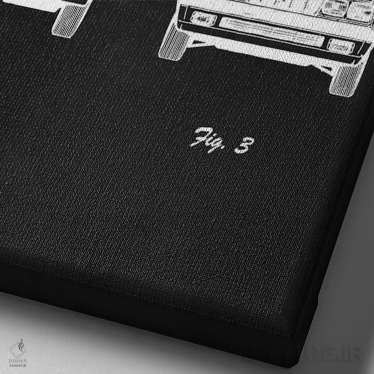 تابلو دکوراتیو مازراتی اسپایدر بیتوربو کابریولت مدل ۱۹۸۹ اثر جوزف فرناندو - نمای نزدیک بافت بوم