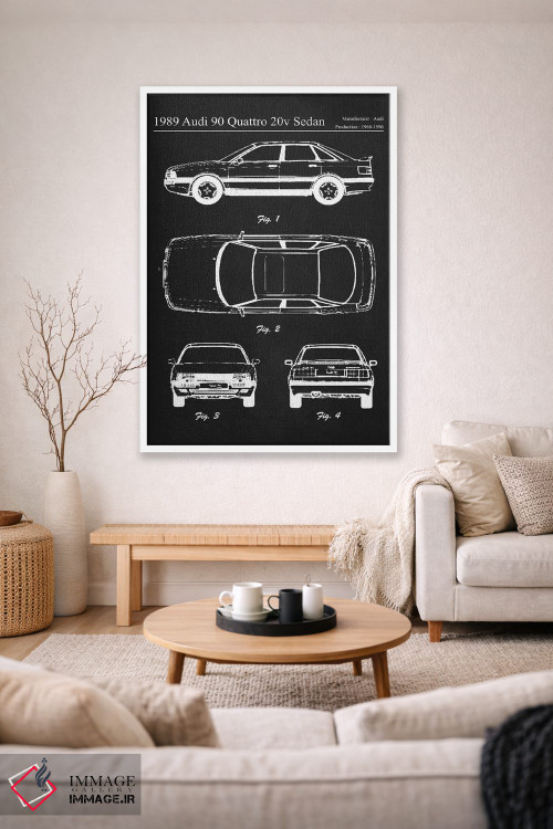 تابلو دکوراتیو آئودی ۹۰ کواترو ۲۰ ولت سدان مدل ۱۹۸۹ اثر جوزف فرناندو - D1W