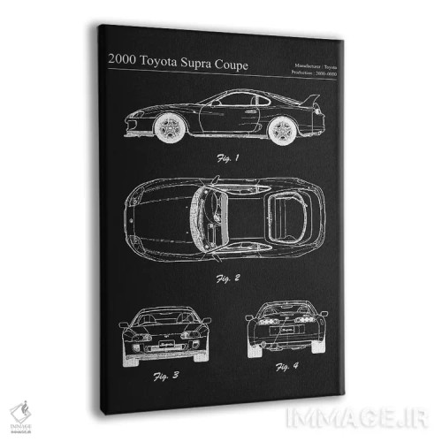 تابلو دکوراتیو تویوتا سوپرا کوپه مدل ۲۰۰۰ اثر جوزف فرناندو - نمای پرسپکتیو محصول