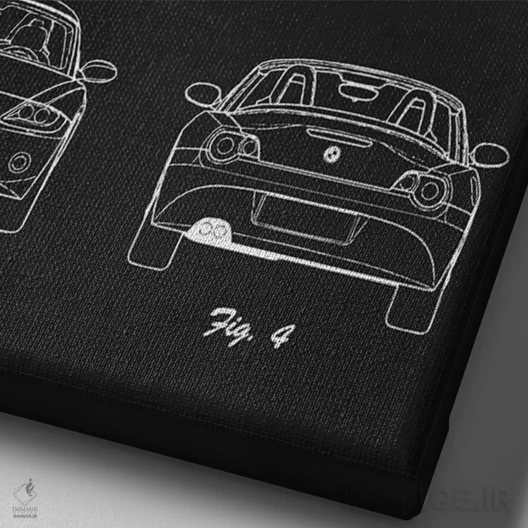 تابلو دکوراتیو بی ام و Z4 E86 کابریولت مدل ۲۰۰۳ اثر جوزف فرناندو - نمای نزدیک بافت بوم