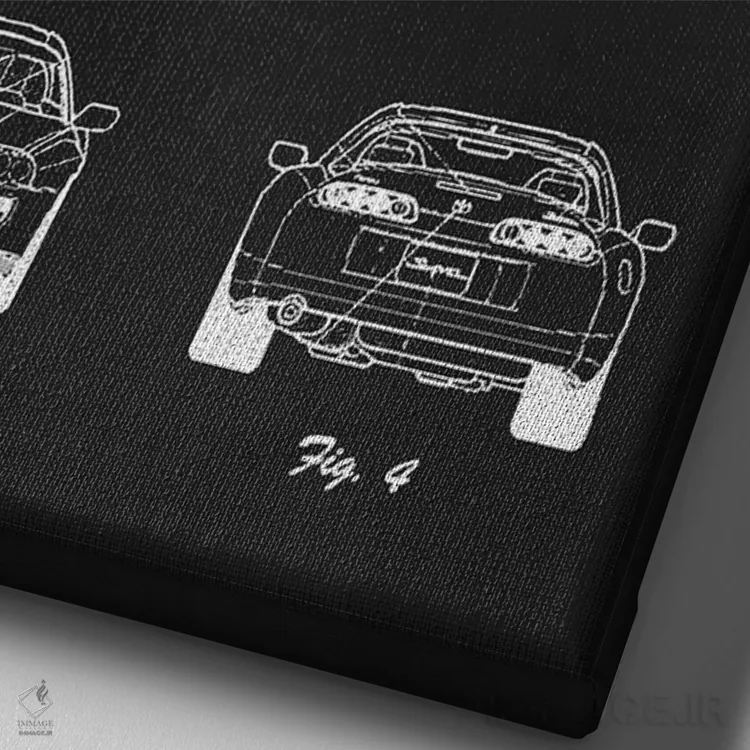 تابلو دکوراتیو تویوتا سوپرا کوپه مدل ۲۰۰۰ اثر جوزف فرناندو - نمای نزدیک بافت بوم