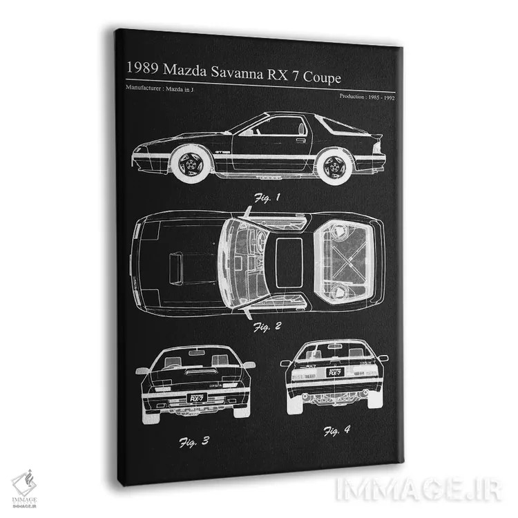تابلو دکوراتیو مزدا ساوانا آر اکس ۷ کوپه مدل ۱۹۸۹ اثر جوزف فرناندو - نمای پرسپکتیو محصول