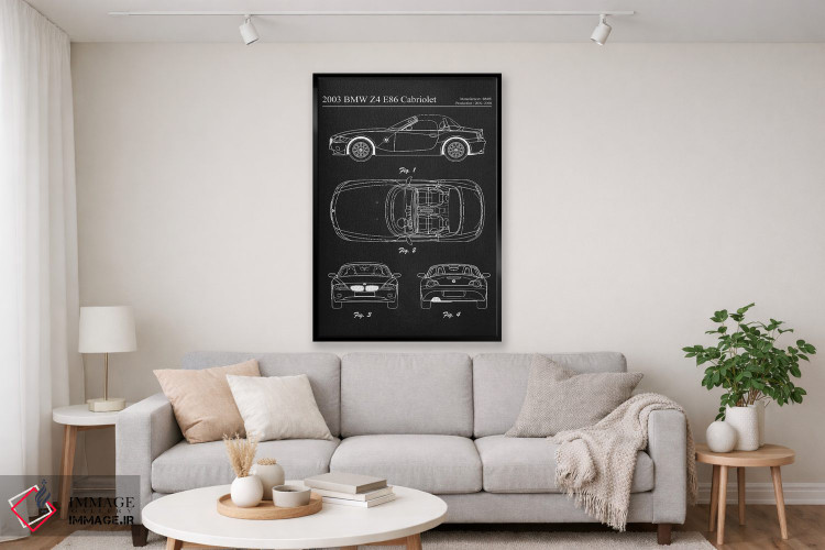 تابلو دکوراتیو بی ام و Z4 E86 کابریولت مدل ۲۰۰۳ اثر جوزف فرناندو - D2B