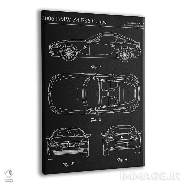 تابلو دکوراتیو بی ام و Z4 E86 کوپه مدل ۲۰۰۶ اثر جوزف فرناندو - نمای پرسپکتیو محصول