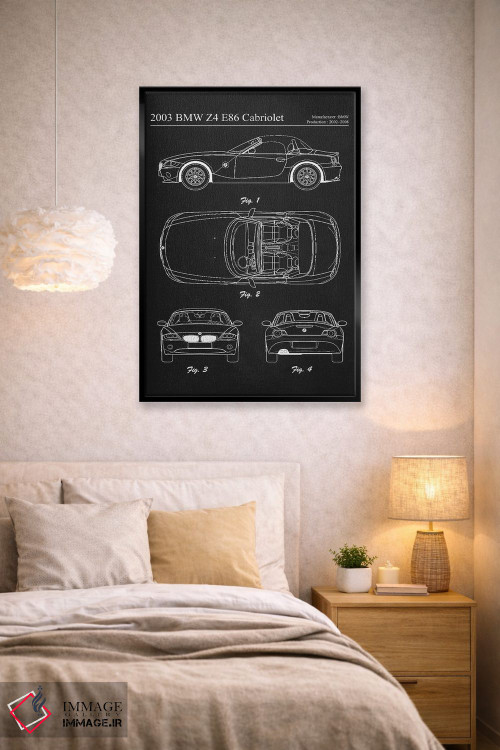تابلو دکوراتیو بی ام و Z4 E86 کابریولت مدل ۲۰۰۳ اثر جوزف فرناندو - D3B
