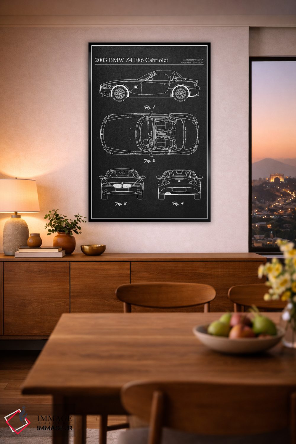 تابلو دکوراتیو بی ام و Z4 E86 کابریولت مدل ۲۰۰۳ اثر جوزف فرناندو - D4B