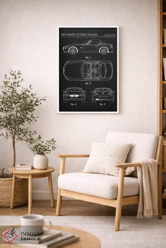 تابلو دکوراتیو بی ام و Z4 E86 کابریولت مدل ۲۰۰۳ اثر جوزف فرناندو - D6W