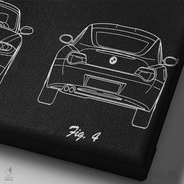 تابلو دکوراتیو بی ام و Z4 E86 کوپه مدل ۲۰۰۶ اثر جوزف فرناندو - نمای نزدیک بافت بوم