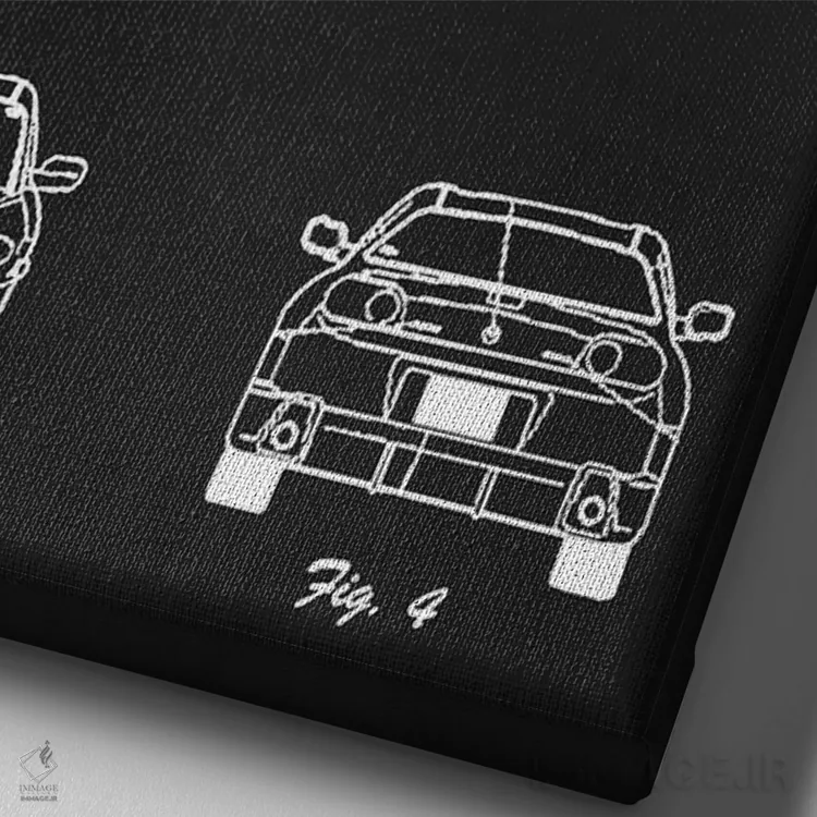 تابلو دکوراتیو مزدا آر اکس-۸ مزدااسپید مدل ۲۰۰۳ اثر جوزف فرناندو - نمای نزدیک بافت بوم