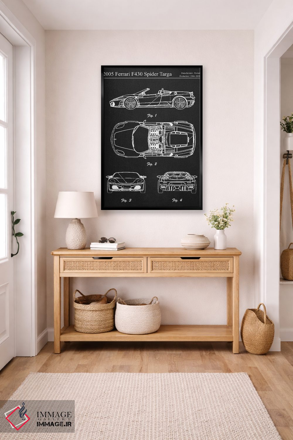 تابلو دکوراتیو فراری F430 اسپایدر تارگا مدل ۲۰۰۵ اثر جوزف فرناندو - D5B