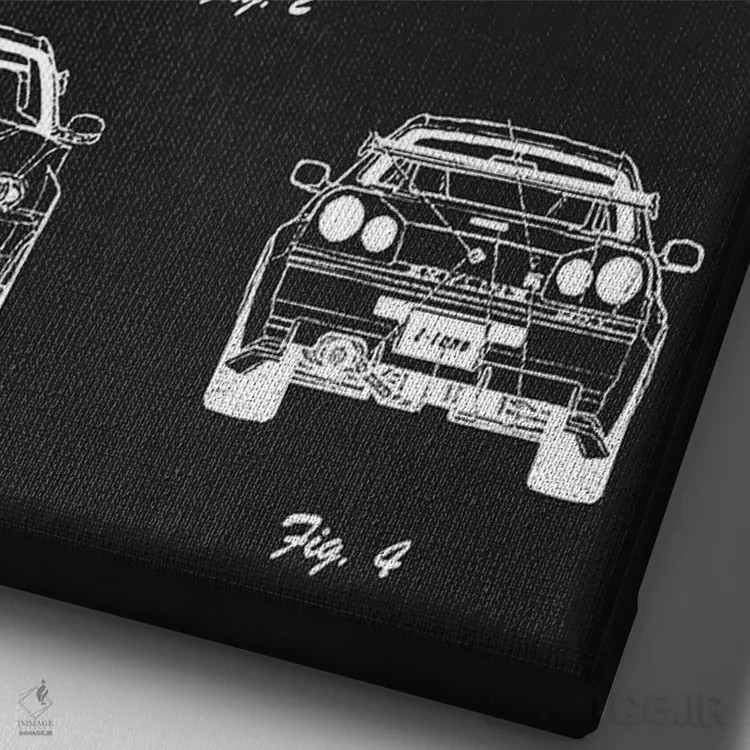 تابلو دکوراتیو نیسان اسکای لاین GT R34 کوپه مدل ۲۰۰۴ اثر جوزف فرناندو - نمای نزدیک بافت بوم