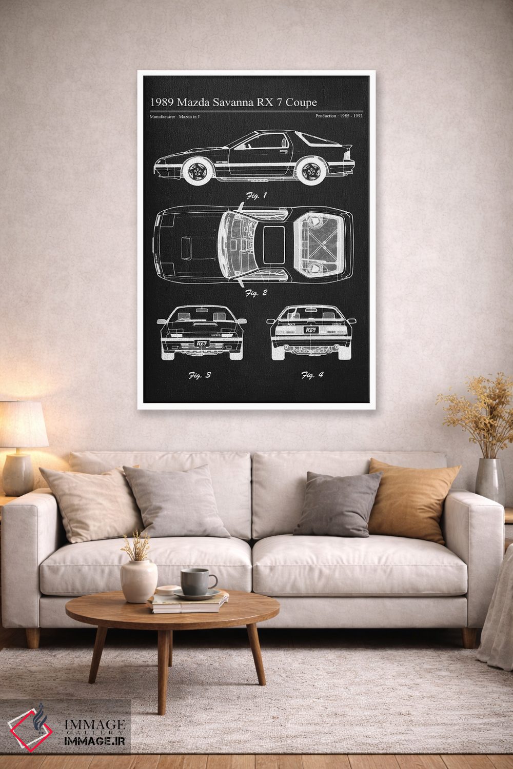 تابلو دکوراتیو مزدا ساوانا آر اکس ۷ کوپه مدل ۱۹۸۹ اثر جوزف فرناندو - D1W