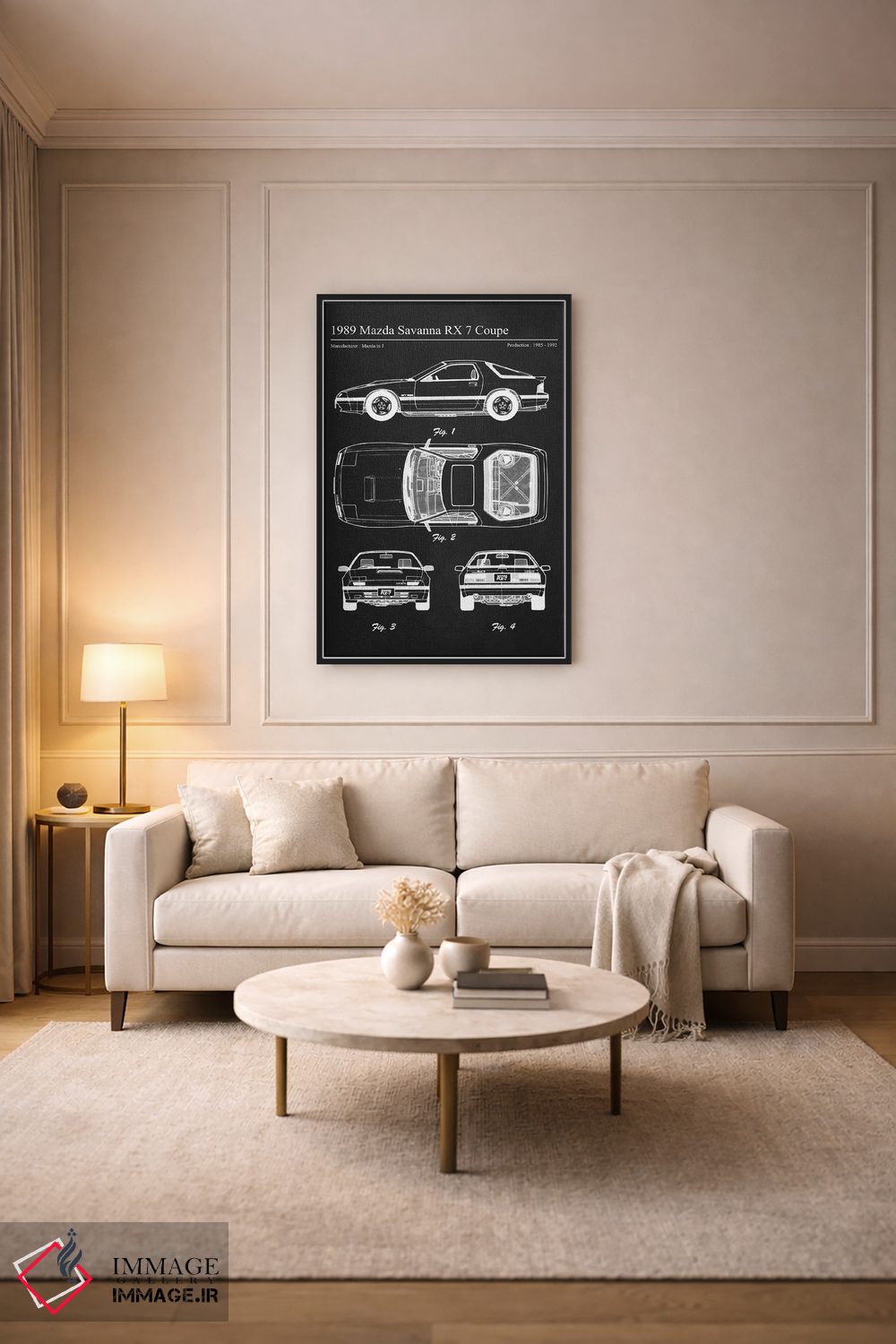 تابلو دکوراتیو مزدا ساوانا آر اکس ۷ کوپه مدل ۱۹۸۹ اثر جوزف فرناندو - D3B