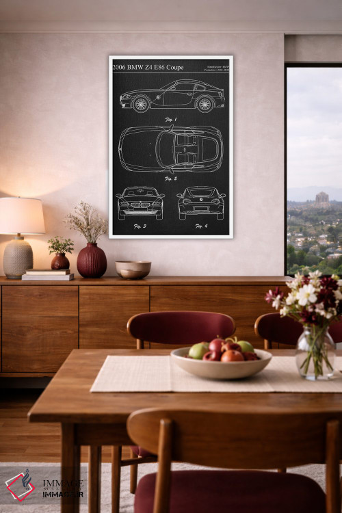 تابلو دکوراتیو بی ام و Z4 E86 کوپه مدل ۲۰۰۶ اثر جوزف فرناندو - D3W