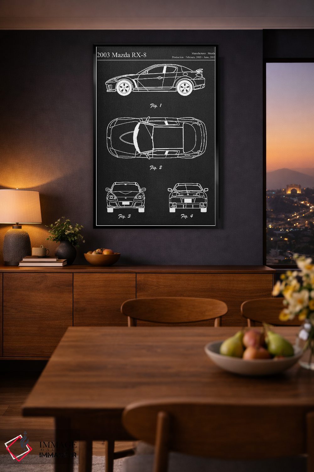 تابلو دکوراتیو مزدا آر اکس-۸ مزدااسپید مدل ۲۰۰۳ اثر جوزف فرناندو - D2B