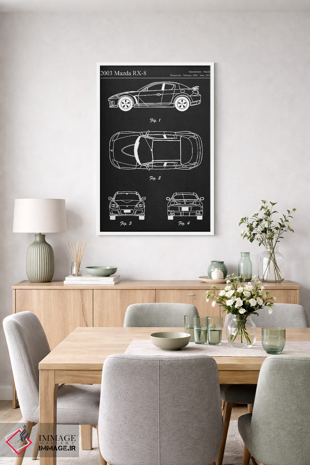 تابلو دکوراتیو مزدا آر اکس-۸ مزدااسپید مدل ۲۰۰۳ اثر جوزف فرناندو - D4W