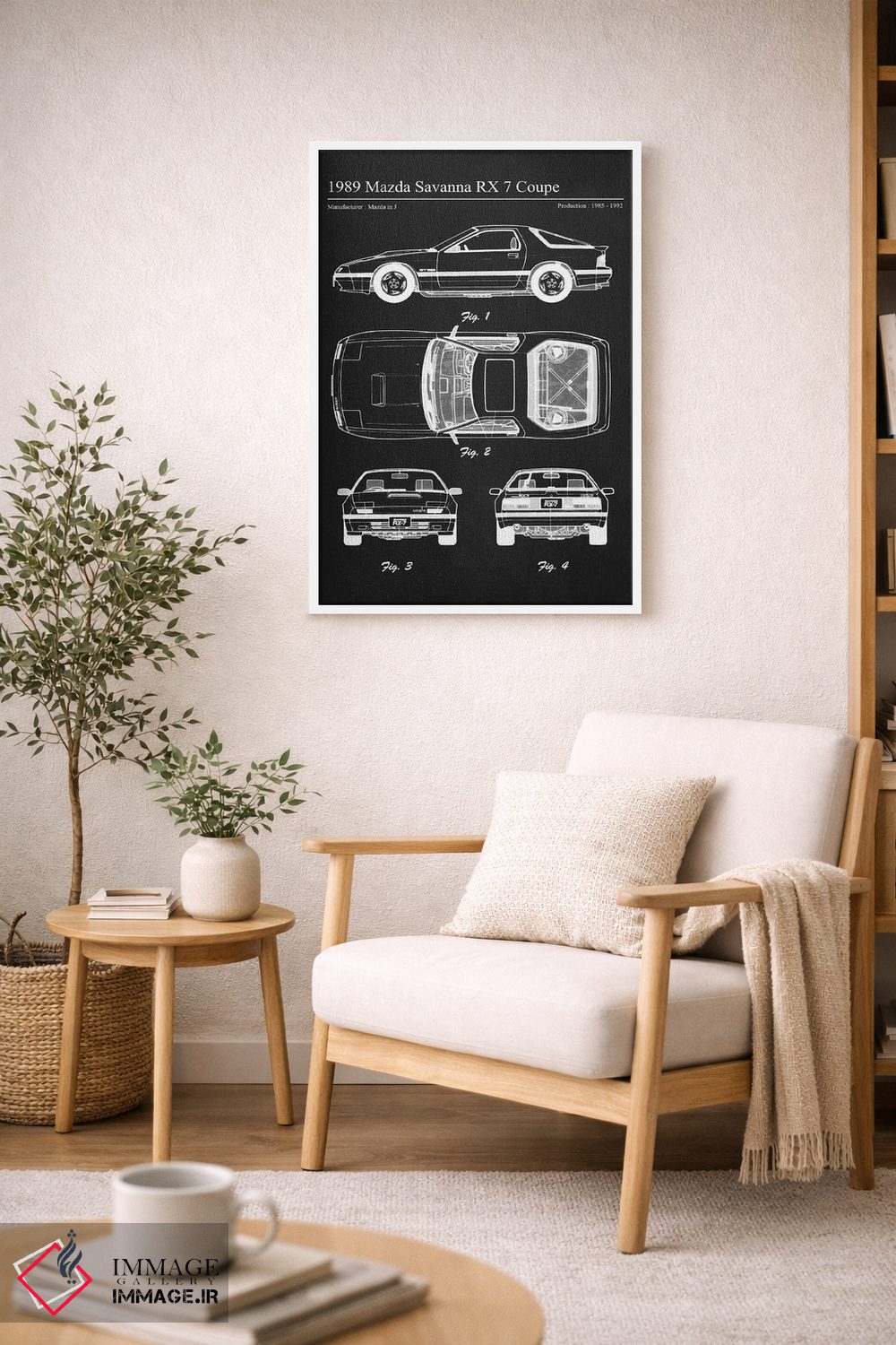 تابلو دکوراتیو مزدا ساوانا آر اکس ۷ کوپه مدل ۱۹۸۹ اثر جوزف فرناندو - D6W