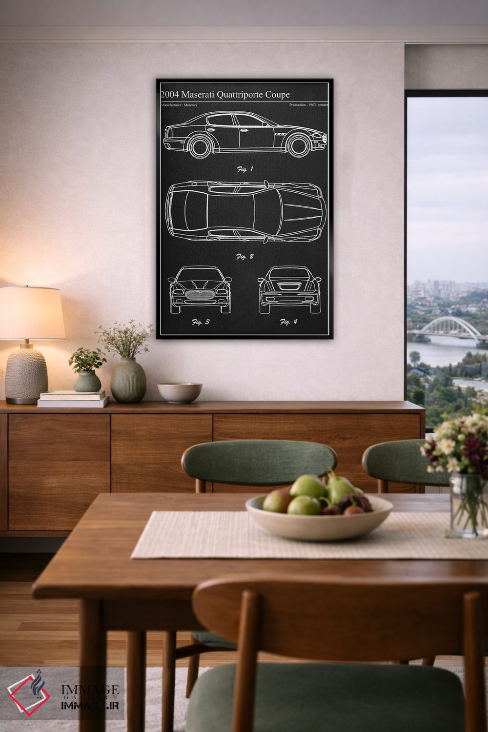 تابلو دکوراتیو مازراتی کواتروپورته کوپه مدل ۲۰۰۴ اثر جوزف فرناندو - D6B