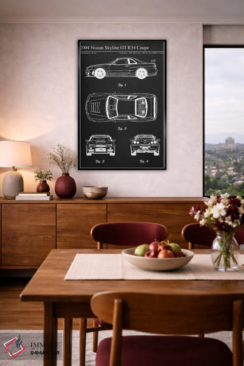 تابلو دکوراتیو نیسان اسکای لاین GT R34 کوپه مدل ۲۰۰۴ اثر جوزف فرناندو - D3B