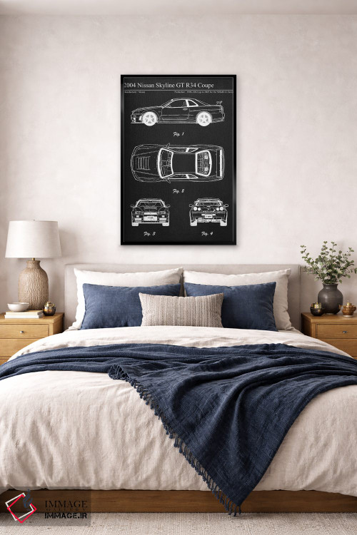تابلو دکوراتیو نیسان اسکای لاین GT R34 کوپه مدل ۲۰۰۴ اثر جوزف فرناندو - D6B