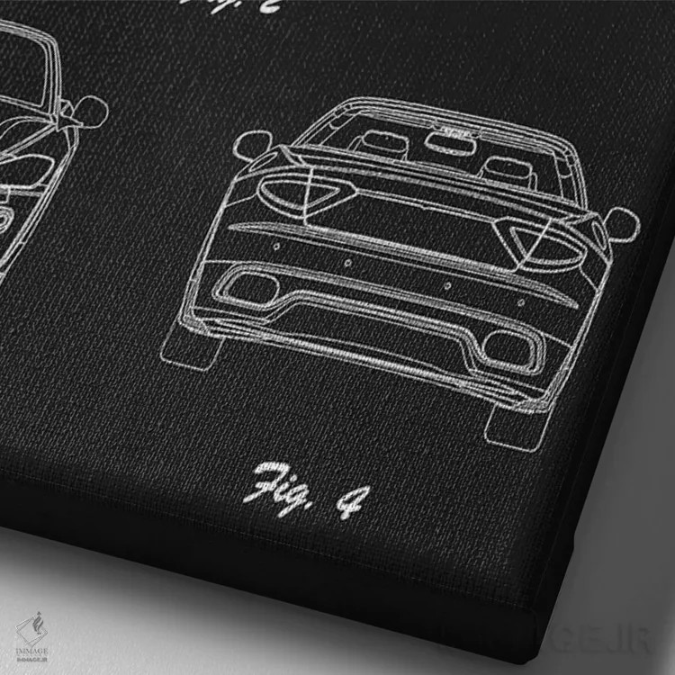 تابلو دکوراتیو مازراتی گرن کابریولت مدل ۲۰۰۷ اثر جوزف فرناندو - نمای نزدیک بافت بوم